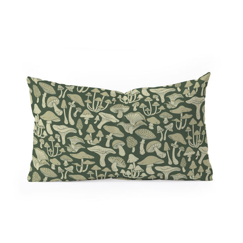 Avenie Mushroom In Black Forest Oblong Throw Pillow