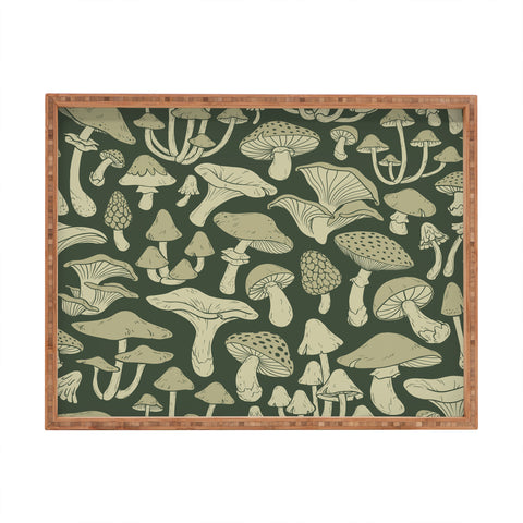 Avenie Mushroom In Black Forest Rectangular Tray