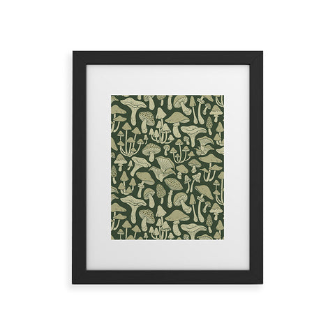 Avenie Mushroom In Black Forest Framed Art Print