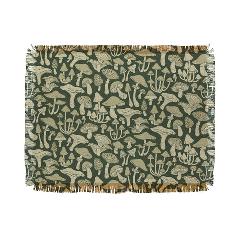 Avenie Mushroom In Black Forest Throw Blanket