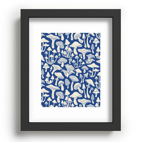 Avenie Mushrooms In Blue Recessed Framing Rectangle