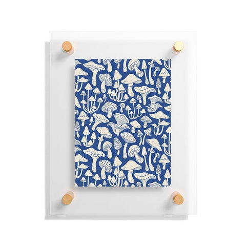 Avenie Mushrooms In Blue Floating Acrylic Print
