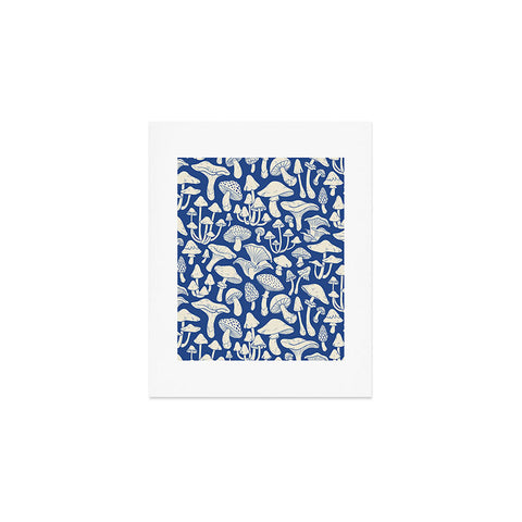 Avenie Mushrooms In Blue Art Print