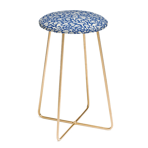 Avenie Mushrooms In Blue Counter Stool