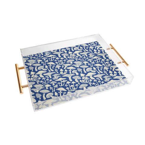 Avenie Mushrooms In Blue Acrylic Tray