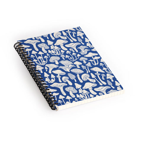 Avenie Mushrooms In Blue Spiral Notebook