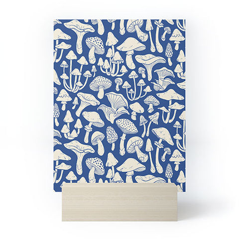 Avenie Mushrooms In Blue Mini Art Print
