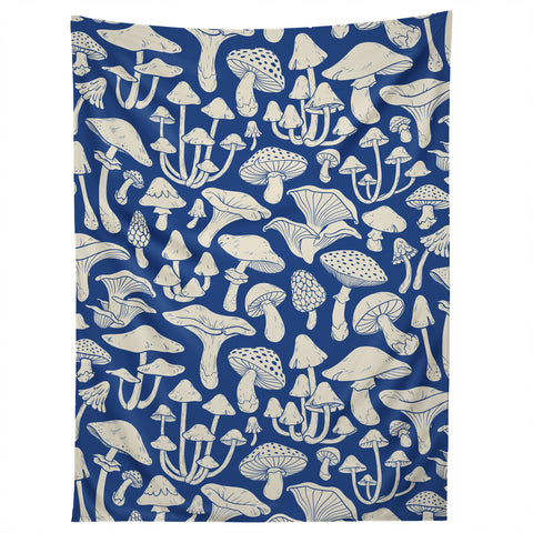 Avenie Mushrooms In Blue Tapestry