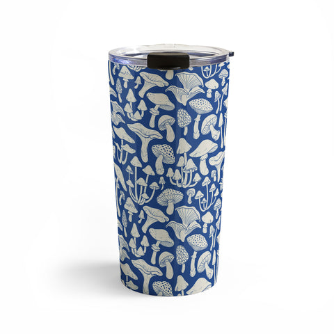 Avenie Mushrooms In Blue Travel Mug