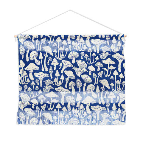 Avenie Mushrooms In Blue Wall Hanging Landscape