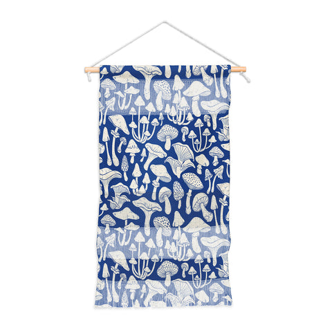 Avenie Mushrooms In Blue Wall Hanging Portrait