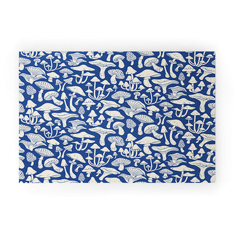 Avenie Mushrooms In Blue Welcome Mat