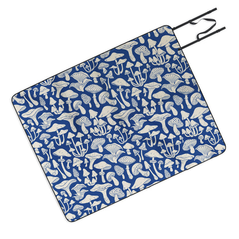 Avenie Mushrooms In Blue Picnic Blanket