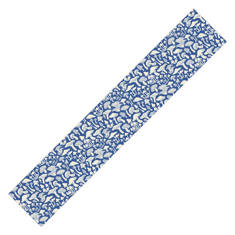 Avenie Mushrooms In Blue Table Runner
