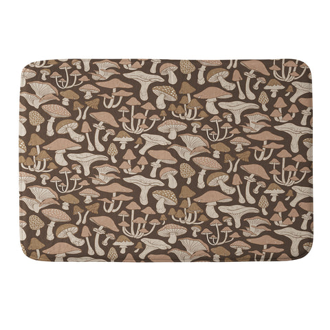 Avenie Mushrooms In Neutral Brown Memory Foam Bath Mat