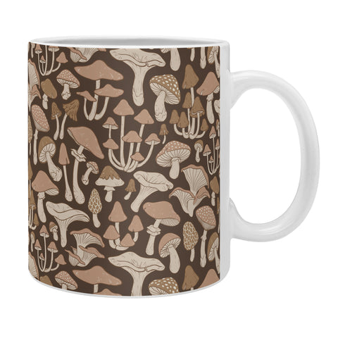 Avenie Mushrooms In Neutral Brown Coffee Mug