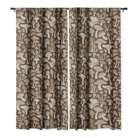 Avenie Mushrooms In Neutral Brown Blackout Non Repeat