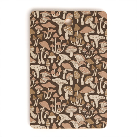 Avenie Mushrooms In Neutral Brown Cutting Board Rectangle