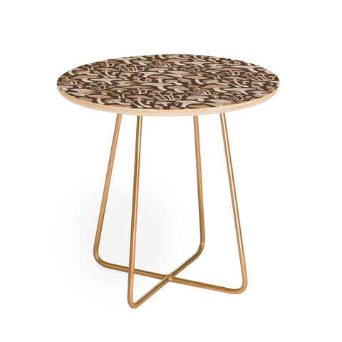 Avenie Mushrooms In Neutral Brown Round Side Table