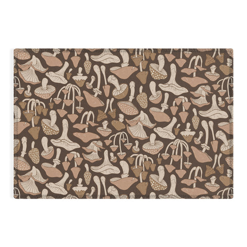 Avenie Mushrooms In Neutral Brown Outdoor Rug