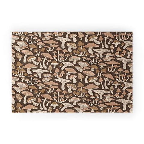 Avenie Mushrooms In Neutral Brown Welcome Mat