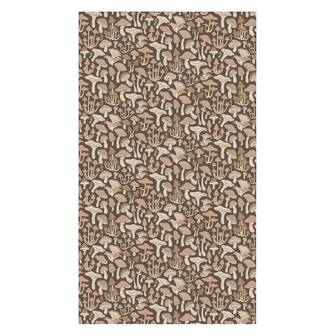 Avenie Mushrooms In Neutral Brown Tablecloth