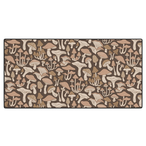 Avenie Mushrooms In Neutral Brown Desk Mat