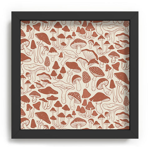 Avenie Mushrooms In Terracotta Recessed Framing Square