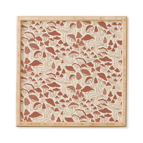 Avenie Mushrooms In Terracotta Framed Wall Art