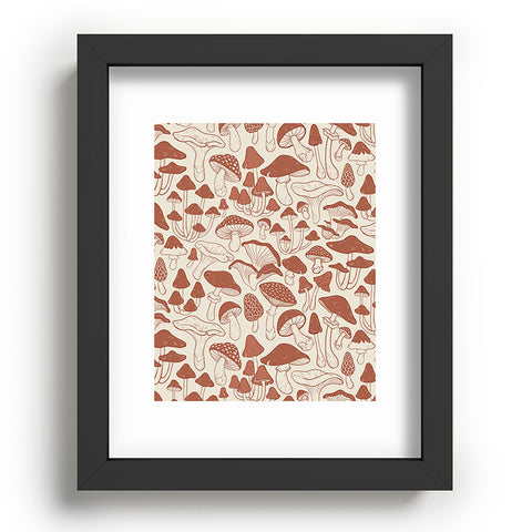 Avenie Mushrooms In Terracotta Recessed Framing Rectangle