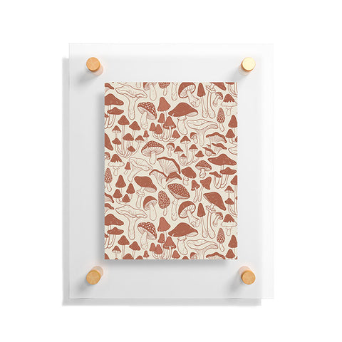 Avenie Mushrooms In Terracotta Floating Acrylic Print