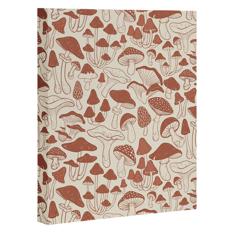 Avenie Mushrooms In Terracotta Art Canvas
