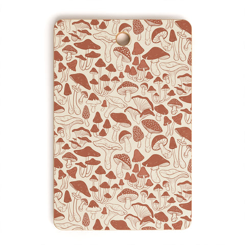 Avenie Mushrooms In Terracotta Cutting Board Rectangle