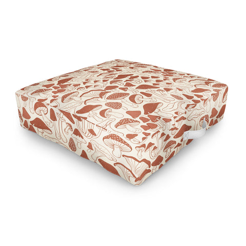 Avenie Mushrooms In Terracotta Outdoor Floor Cushion