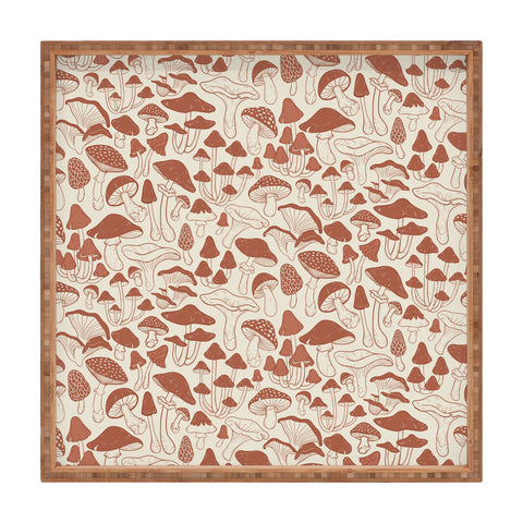 Avenie Mushrooms In Terracotta Square Tray