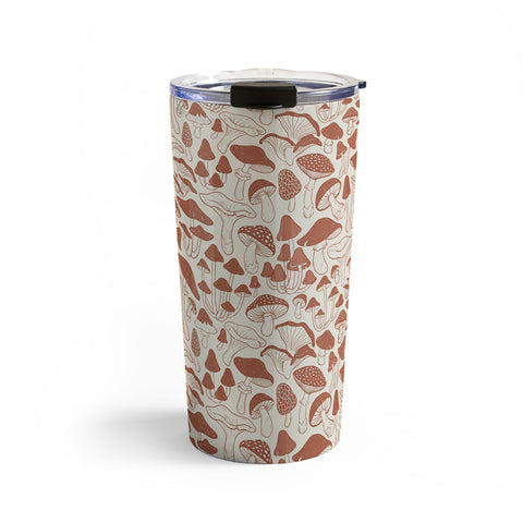Avenie Mushrooms In Terracotta Travel Mug