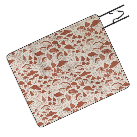 Avenie Mushrooms In Terracotta Picnic Blanket