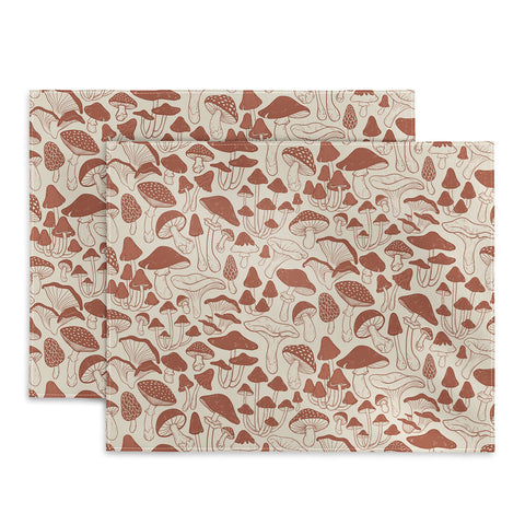 Avenie Mushrooms In Terracotta Placemat
