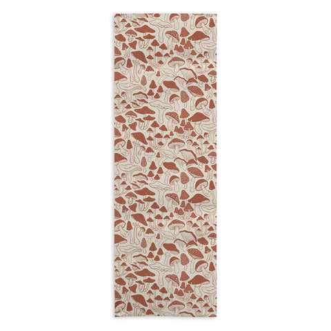 Avenie Mushrooms In Terracotta Yoga Towel