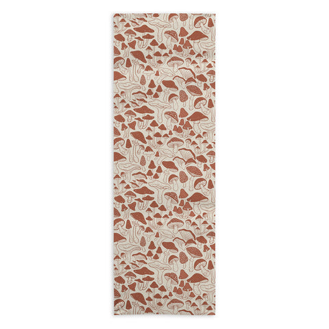 Avenie Mushrooms In Terracotta Yoga Towel