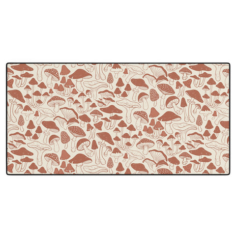 Avenie Mushrooms In Terracotta Desk Mat