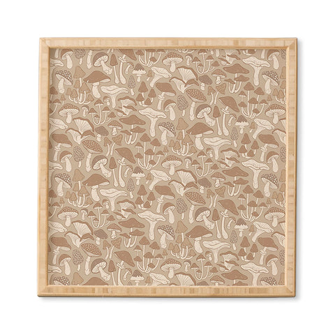 Avenie Mushrooms In Warm Neutral Framed Wall Art