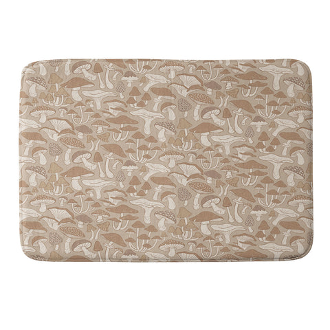Avenie Mushrooms In Warm Neutral Memory Foam Bath Mat