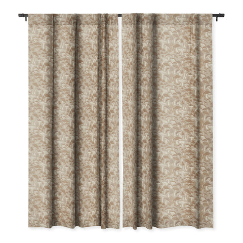 Avenie Mushrooms In Warm Neutral Blackout Window Curtain