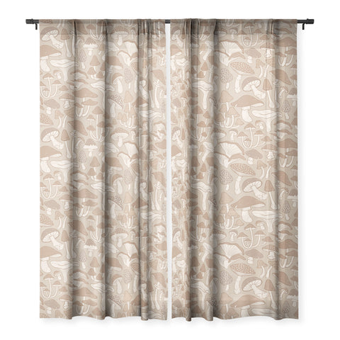 Avenie Mushrooms In Warm Neutral Sheer Non Repeat