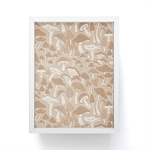 Avenie Mushrooms In Warm Neutral Framed Mini Art Print