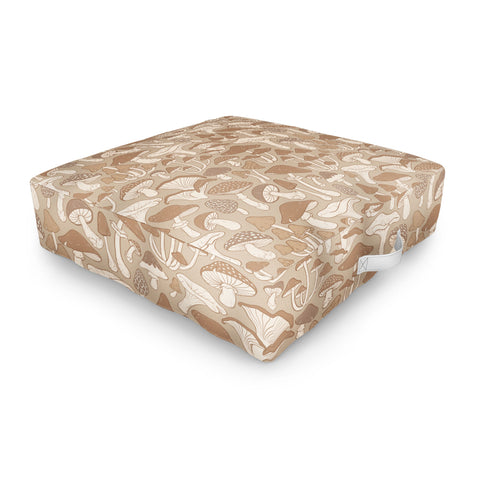Avenie Mushrooms In Warm Neutral Outdoor Floor Cushion