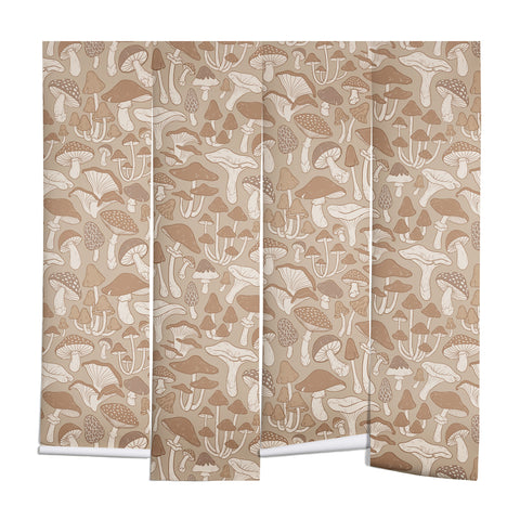 Avenie Mushrooms In Warm Neutral Wall Mural