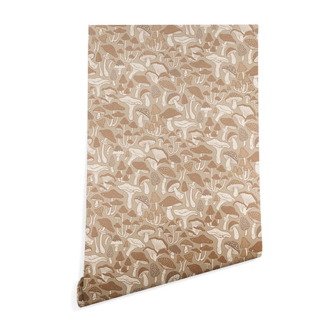 Avenie Mushrooms In Warm Neutral Wallpaper