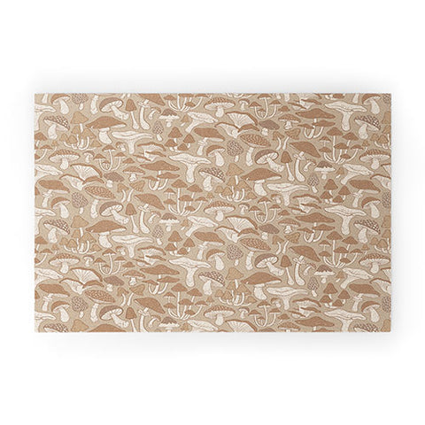 Avenie Mushrooms In Warm Neutral Welcome Mat